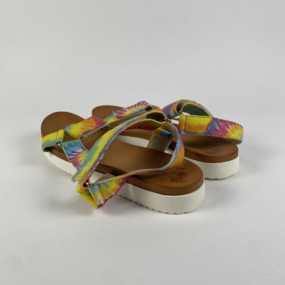 Jellypop Shoes Quests Tie-Dyed Strap Sandals Women Size 9 Pre-Owned - Picture 6 of 14